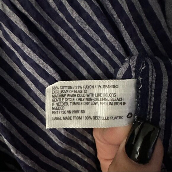 A New Day Striped Maxi Dress Blue White Smocked Sundress Coastal Prep Size Small - Picture 9 of 10